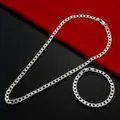 Ensemble de Bracelets et colliers en argent Sterling 925 pour femmes et hommes 6MM chaîne