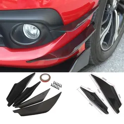 Ensemble de spoilers universels pour pare-chocs avant de voiture, 4 pièces, bande anti-rayures en Fiber de carbone, Kits de garniture de séparateur de lèvre de carrosserie de pare-chocs avant