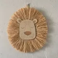 Décor de pépinière nordique fait à la main paille en bois tissée dessin animé discutant de la