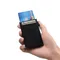 Porte-cartes de crédit en lyJean-avec blocage RFID porte-cartes de visite auto pop-up