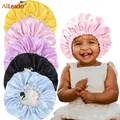 Bonnets de nuit réglables en Satin pour enfants bonnets de douche à Double couche pour filles et