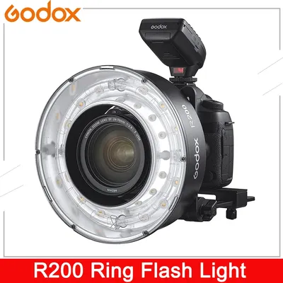 Godox-R200 Ring Flash Speedlite LED Video Light AD200 AD200Pro 200Ws 5800 ± 200K Lampe de