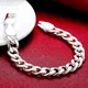 DOTEFFIL-Bracelet en argent regardé 925 pour hommes et femmes or 24 carats côté 10mm bijoux de