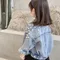 Veste en jean à perles pour filles, combinaison de mode pour enfants, vêtements d