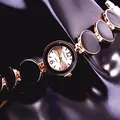 Montre-Bracelet à Quartz pour femmes 5 couleurs Design de plaquette cadran rond tendance