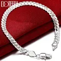 Bracelet en argent regardé 925 pour hommes et femmes 18 cm 19 cm 20cm 6mm côté complet bijoux