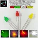 Lot de 30 diodes LED mixtes pour documents 2mm rouge vert jaune bleu blanc