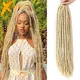 Dreadlocks synthétiques longs lisses blonds 613 Faux cheveux tressés au Crochet doux