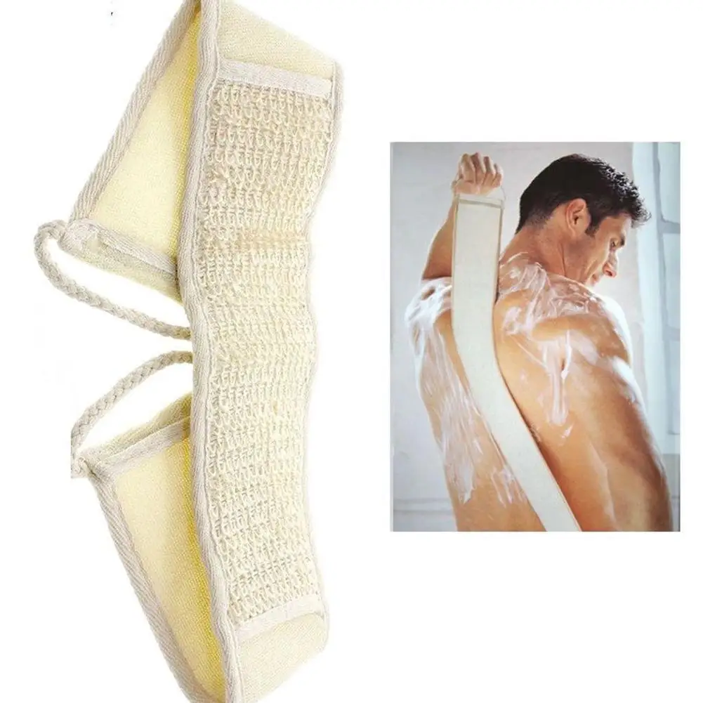 Loofah-Brosse de bain double face pour le dos, épurateur de soins du corps, serviette longue, fournitures pour la peau, Q6H5