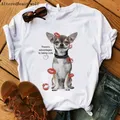 T-shirt femme humoristique et humoristique motif Chihuahua pour les amoureux des chiens