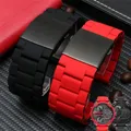 Bracelet de montre en acier inoxydable pour homme bracelet en silicone bracelet en caoutchouc