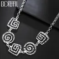 DOTEFFIL 925 argent Sterling 20 pouces fil creux pendentif collier pour femmes mode fête de mariage