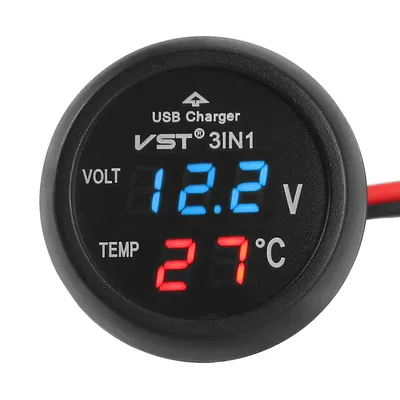 Therye.com-Voltmètre numérique universel pour voiture affichage LED automatique voltmètre pour