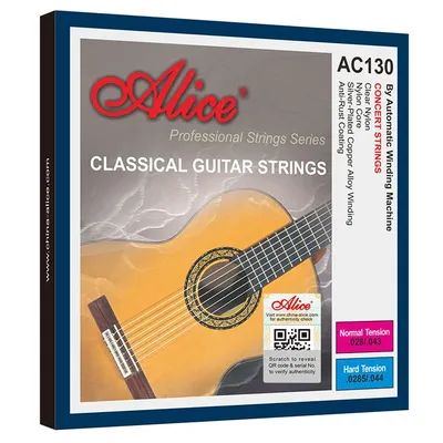 Alice – cordes de guitare classique professionnelle AC130 plaqué argent cuivre enroulé Nylon