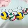 Porte-clés de volley-ball en cuir pour hommes et femmes PVC mini ballon de volley-ball continent
