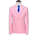 Blazer à double boutonnage coupe couvertes pour hommes M-6XL grande taille blazer formel veste