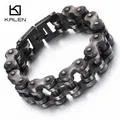 Kalen-Bracelet de vélo brossé punk pour homme bracelet de vélo foncé oxydé mode masculine SION L