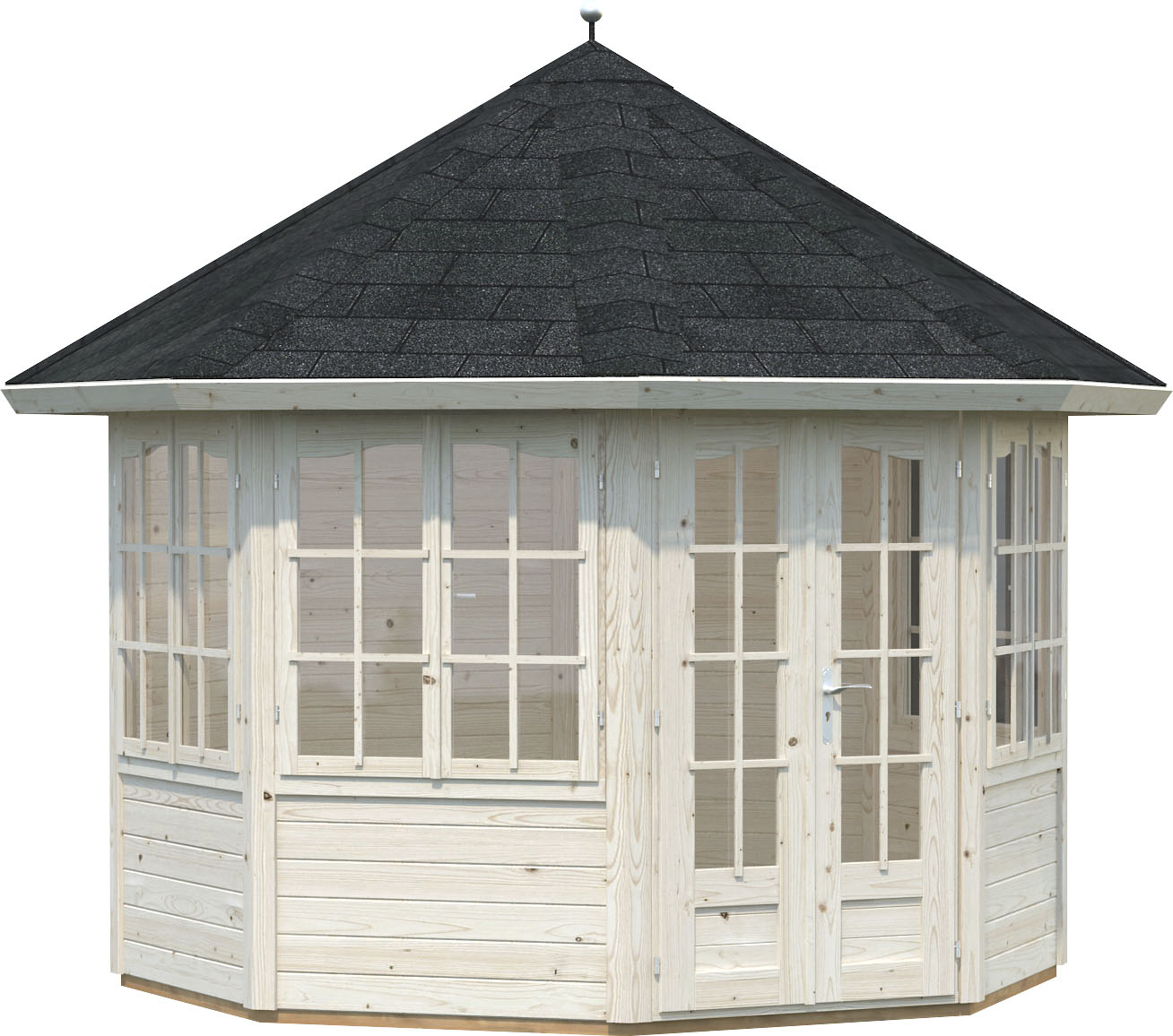 Gartenhaus PALMAKO "Pavillon Veronica", beige (naturbelassen), Fußboden im Gartenhaus, ohne Dacheindeckung, Massivholz, Gartenhäuser, naturbelassen