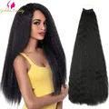 Mèches Yaki synthétiques lisses crépues 22 pouces Extensions de cheveux pré-étirées 3x