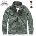 Militaire Denim Veste Hommes Rétro Camo Multi-poches Hommes Cowboy Vestes Mode Cargo Jeans