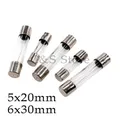 Fusibles de Tube en Verre à Soufflage Rapide 5x20mm 6x30mm 250V 0.5 1 2 3 4 5 6 8 10 15