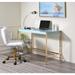 Modern Rectangular Writing Desk with USB Port, Sturdy Metal Base and 15mm Table Top, 42"L x 20"W x 30"H, Blue