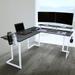 Sport Warrior L-Shaped Gaming Desk for Bedroom, Living Room, office