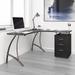 Mobili Modern L- Shaped Computer Desk with File Cabinet and Storage for Office, Study, Bedroom, Espresso