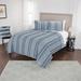 The Brady Blue Hand Quilted Cotton 3-Piece Quilt Set