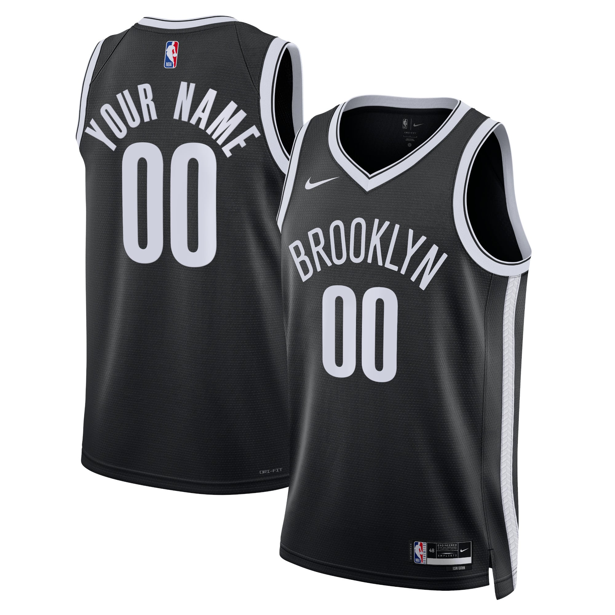 Maillot Nike Icon Swingman des Brooklyn Nets - Personnalisé - Unisexe - Homme Taille: XL