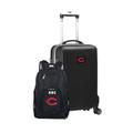 MOJO Black Cincinnati Reds Personalized Deluxe 2-Piece Backpack & Carry-On Set