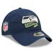 Men's New Era Navy Seattle Seahawks 2022 Sideline 9TWENTY Adjustable Hat