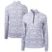 Women's Cutter & Buck Charcoal Los Angeles Chargers Traverse Camo Print Stretch Quarter-Zip Pullover Top