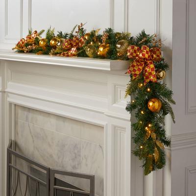 6' Pre-Lit Noelle Garland by BrylaneHome in Gold Berries