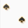 Kate Spade Jewelry | Host Pick Kate Spade Black Enamel Spade Signature Earrings | Color: Black | Size: Os