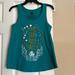 Disney Tops | Disney Pirates Of The Caribbean Teal Tank | Color: Blue/Gold | Size: Xs