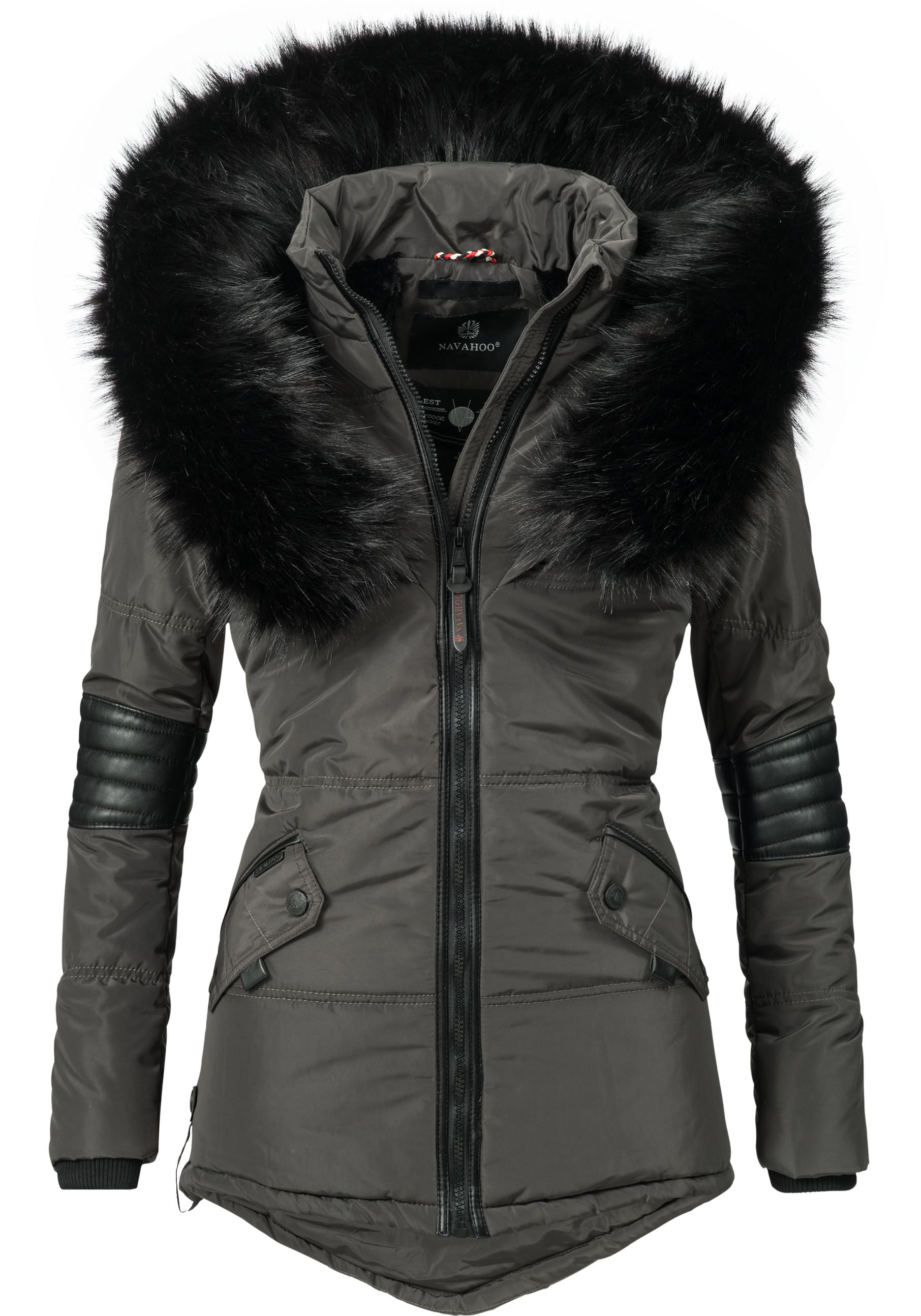 Winterjacke NAVAHOO "Nirvana", Damen, Gr. L (40), grau, Oberstoff: 100% Polyester, Futter: 100% Polyester, Wattierung: 100% Polyester, Ärmelfutter: 100% Polyester, Kunstpelz: 90% Polyacryl, 10% Polyester, figurbetont normal, mit Ärmelbesatz... Image