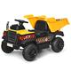 COSTWAY Electric Ride on Car, 12V Battery Powered Construction Vehicle with Remote Control, Tipping Bucket, USB, Bluetooth, Music and Horn, 3 Speeds Kids Dumper Truck for 3 Years+