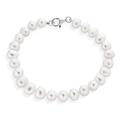 Bling Jewelry Traditional Classic Simple Bridal Genuine 7.5-8 MM White Freshwater Cultured Pearl Hand Knotted Strand Bracelet For Women For Teen .925 Sterling Silver 7.5 Inch