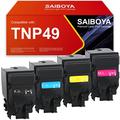 SAIBOYA TNP48 TNP49 Remanufactured 4 Pack KCMY High Quality Toner Cartridge Replacement for Konica Minolta Bizhub C3350 C3850 C3850FS C3351 C3851 Printers.