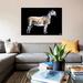 East Urban Home 'Ted, Black Background' Print on Canvas in Black/Gray/White | 12 H x 18 W x 1.5 D in | Wayfair 8C976D8A84DC411181BBC3C3D2E1A45C