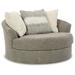 Accent Chair - Signature Design by Ashley Creswell Oversized Swivel Accent Chair /Other Performance Fabrics in Brown/Gray/White | Wayfair 1530521