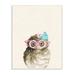 Harriet Bee Woodland Owl w/ Cat Eye Glasses Wall Art Canvas in Blue/Brown/Pink | 30 H x 24 W x 1.5 D in | Wayfair HBEE6999 42230267
