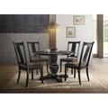 Gracie Oaks Bloomingdale Round Pedestal Dining Table Wood in Black | 29.5 H x 47.25 W x 47.25 D in | Wayfair GRKS4963 41115413