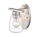 Longshore Tides Alberson 1 - Light Dimmable Brushed Nickel Armed Sconce Glass/Metal | 9.5 H x 7 W x 7 D in | Wayfair