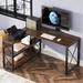 17 Stories Sissie L-Shape Desk Wood/Metal in Black | 29.5 H x 52.8 W x 43.3 D in | Wayfair 371976C678E84D239191B9AB7260E53A