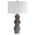 Maxime Smokey Gray Glaze Geometric Ceramic Table Lamp