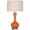 Robert Abbey Ceramic Pumpkin Athena Table Lamp Brass Basea