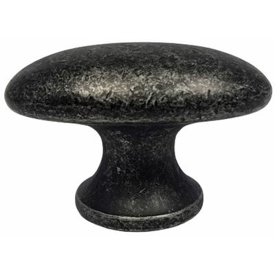 Möbelknopf Schwarz antik, Türknauf ba 16mm, Schrankknopf massiv Image