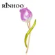 Rinhoo – broches en fleur de tulipe rose en émail pour femmes mode élégante fleur classique